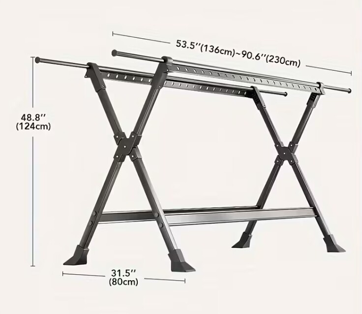 Joybos skládací sušák 2-úrovňová ocelová 135 – 230 cm, větruodolná