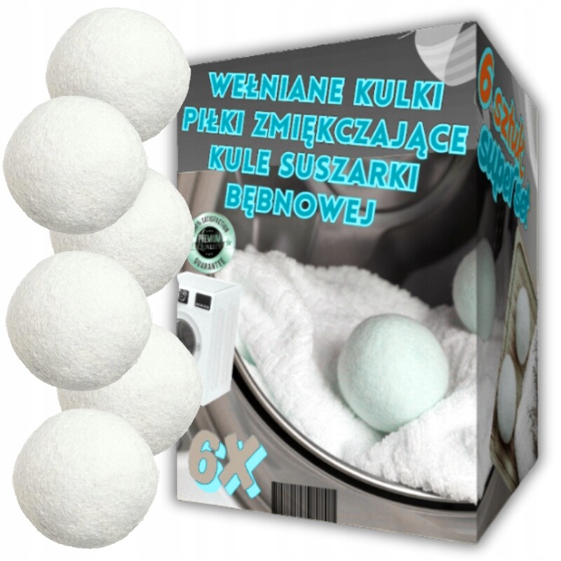 Vlněné Kuličky Do Sušičky Kuličky Změkčující Přírodní Sada XXL 6 Ks
