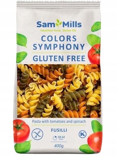 5 x Těstoviny 3-barevné, bezlepkové Fusilli 400 g Sam Mills