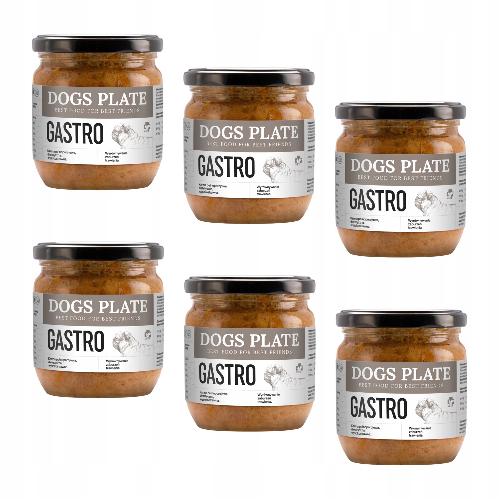 Dogs Plate Vet Gastro Specializované Krmivo pro srnčí pásy 6x360g Set