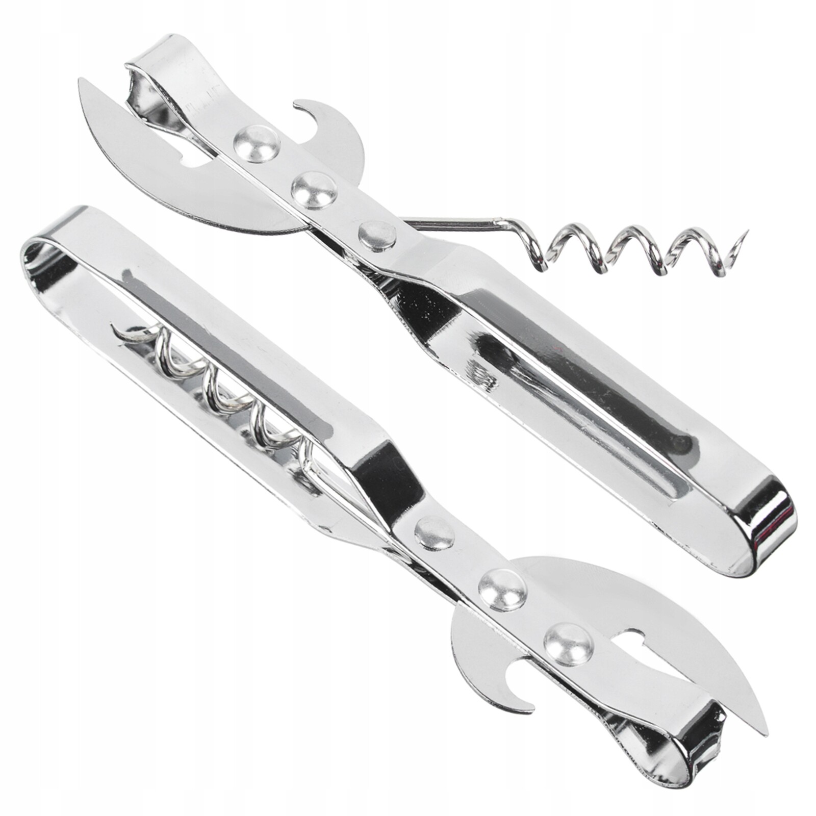 Kovový Otvírák Na Konzervy Lahví, Plechovky, Korkovnice Na Víno 3v1NŮŽ #105