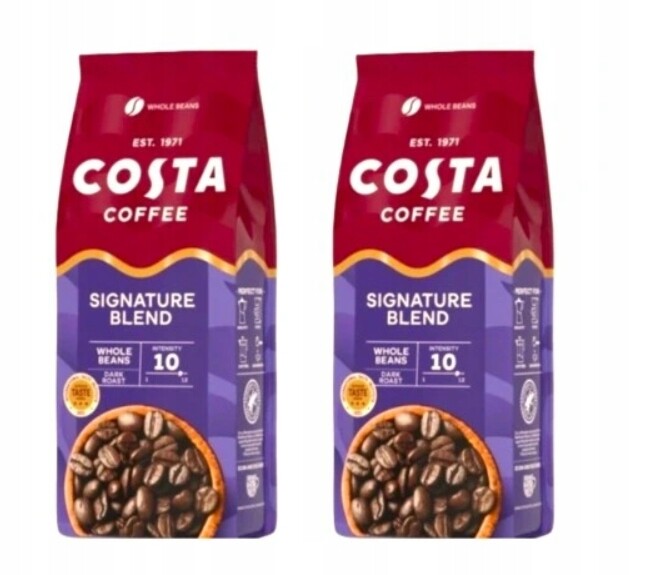 Káva zrnková Costa Coffee 10 Arabica signature blend 1KG 2X500G