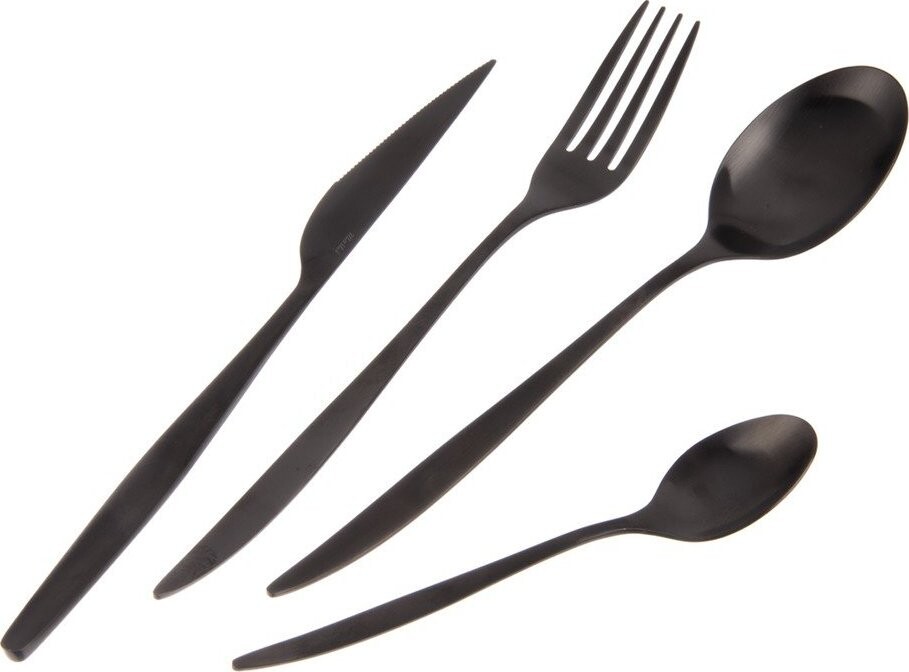 Černý nerezový příbor 24 ks – Orion