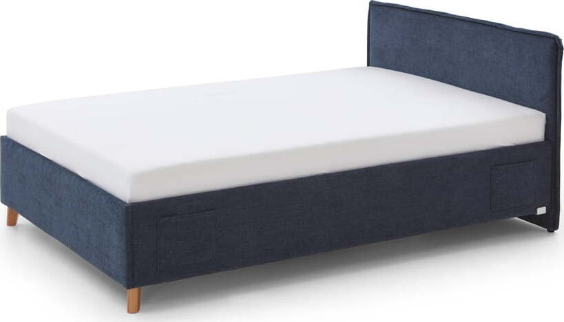 Tmavě modrá čalouněná dětská postel s úložným prostorem s roštem 120x200 cm Fun - II. jakost – Meise Möbel