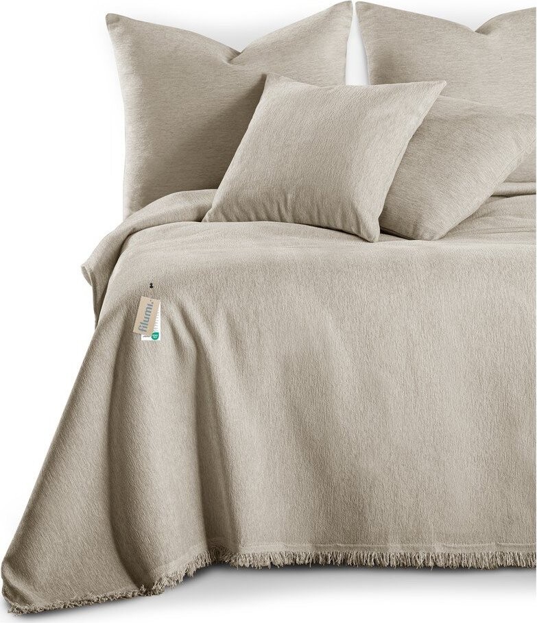 Béžový přehoz z žinylky 220x240 cm Talo – Filumi