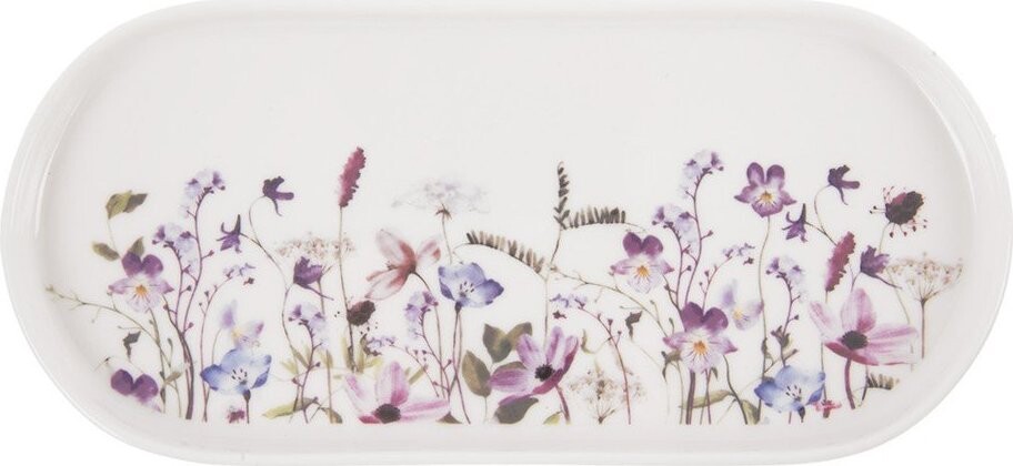 Bílý/fialový servírovací porcelánový talíř Louka – Orion