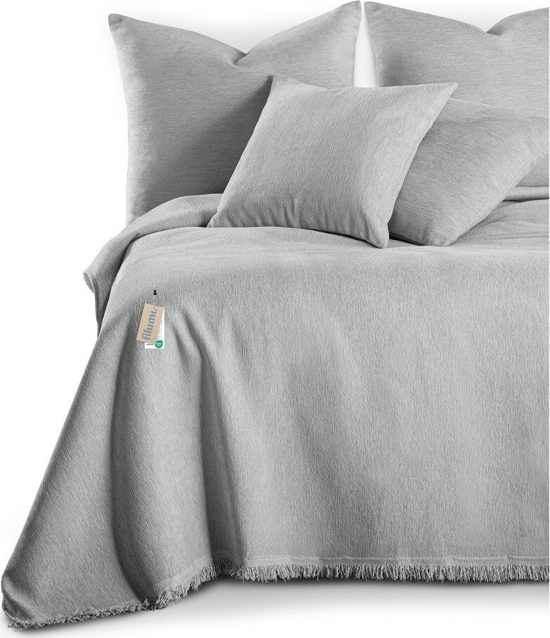 Světle šedý přehoz z žinylky 220x240 cm Talo – Filumi