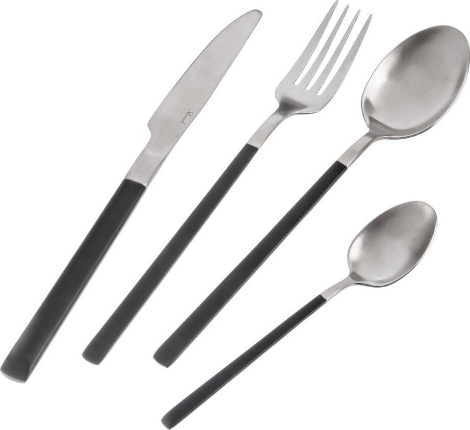 Černý/ve stříbrné barvě nerezový příbor 24 ks Skandi – Orion