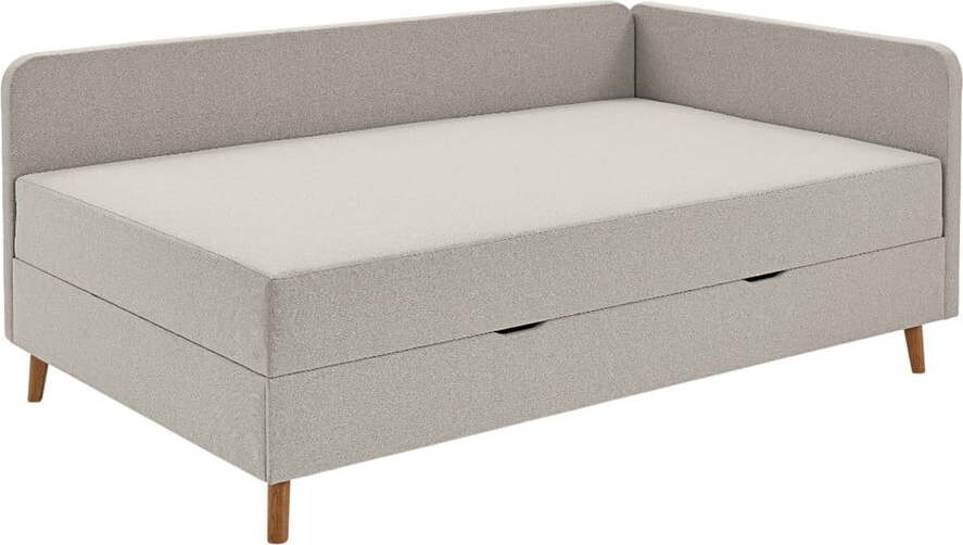 Šedá/béžová čalouněná jednolůžková postel s úložným prostorem s matrací 120x200 cm Cabana - II. jakost – Meise Möbel