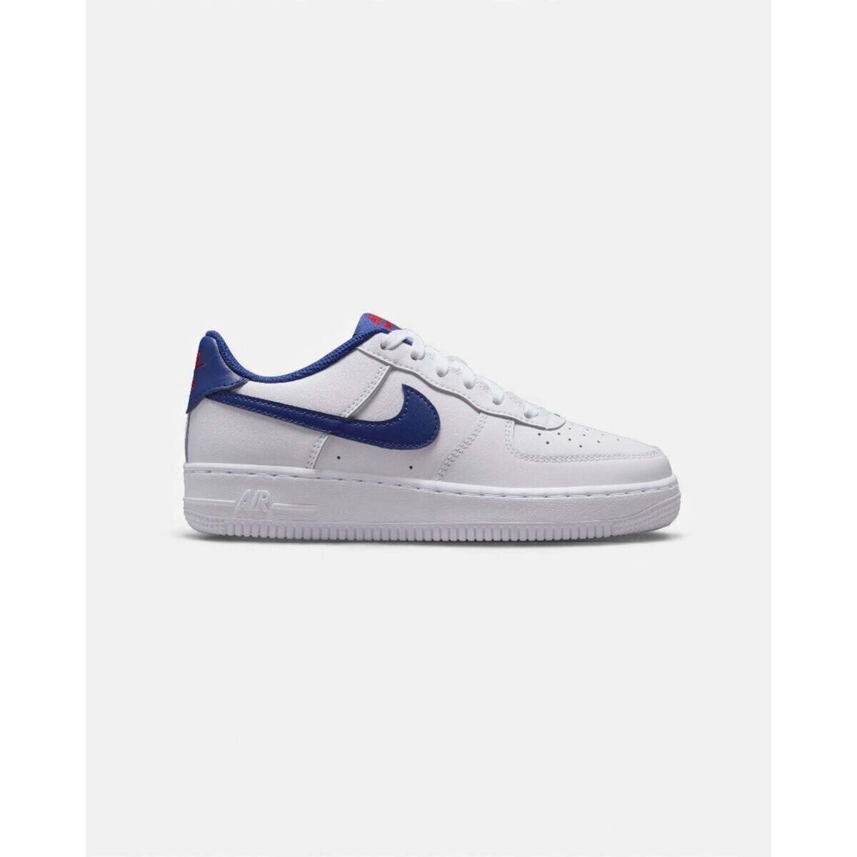 Nike  Air Force 1 White Deep Royal Blue GS  Bílá