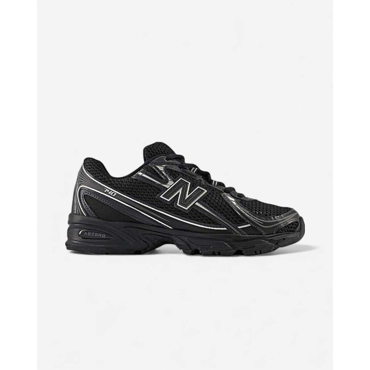 New Balance  740 Black Silver Metallic GS  Bílá