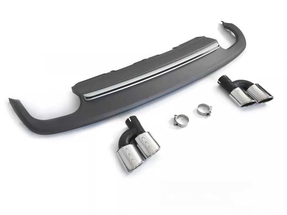 DIFFUSOR TWIN OUTLET SILVER SPORT S STYLE fits AUDI A5 8T 8F 11-16