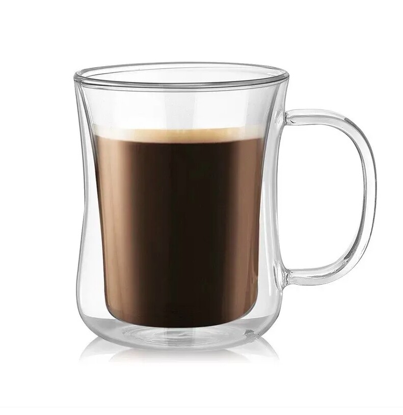 TRAGAR Hrnek sklo 400ml dvoustěnný ucho TRG-37