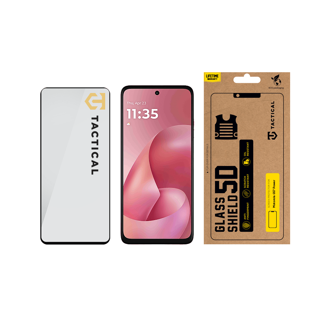 Tvrzené sklo Tactical Glass Shield 5D pro Motorola Moto G57 Power, černá