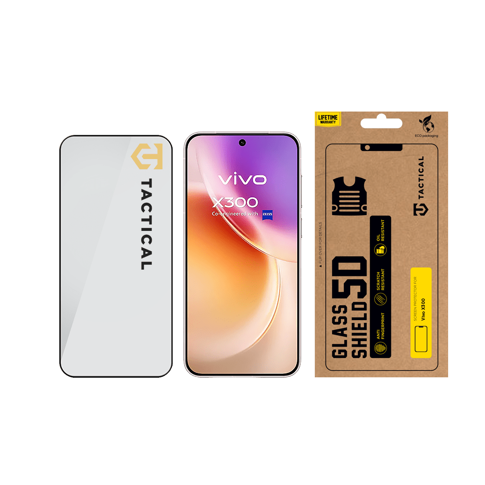 Tvrzené sklo Tactical Glass Shield 5D pro Vivo X300, černá