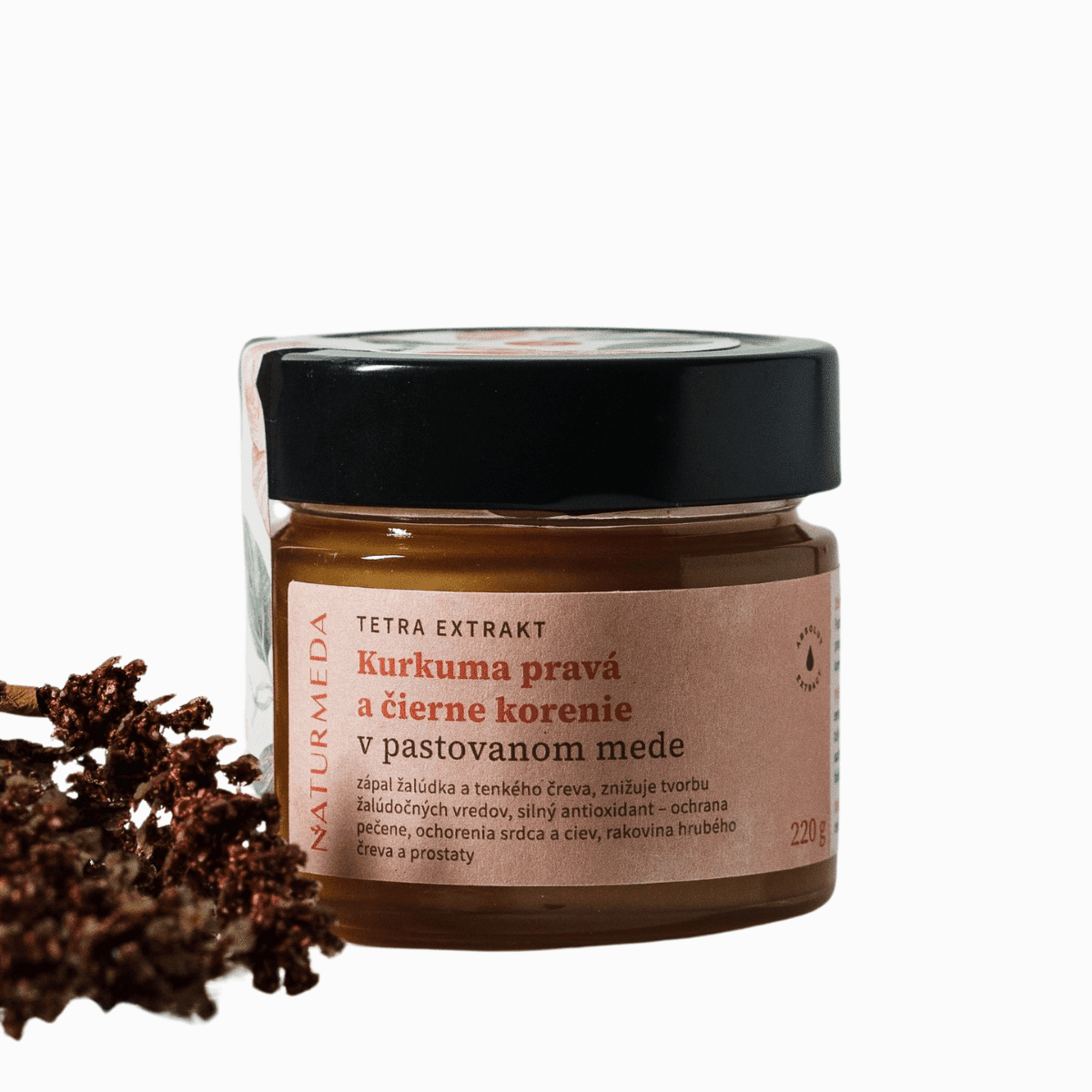 Terapeutický med s kurkumou a černým pepřem – 220 g – Naturmeda