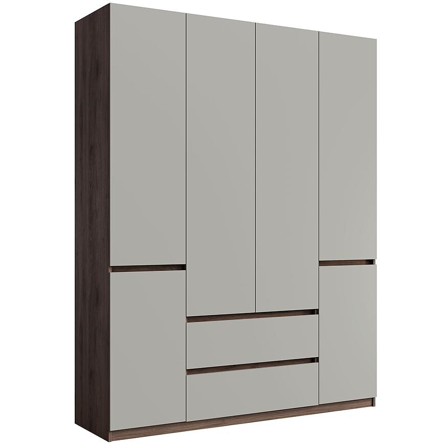 Skříň 6D 2SZ Madison 46 šedá/ořech elegant