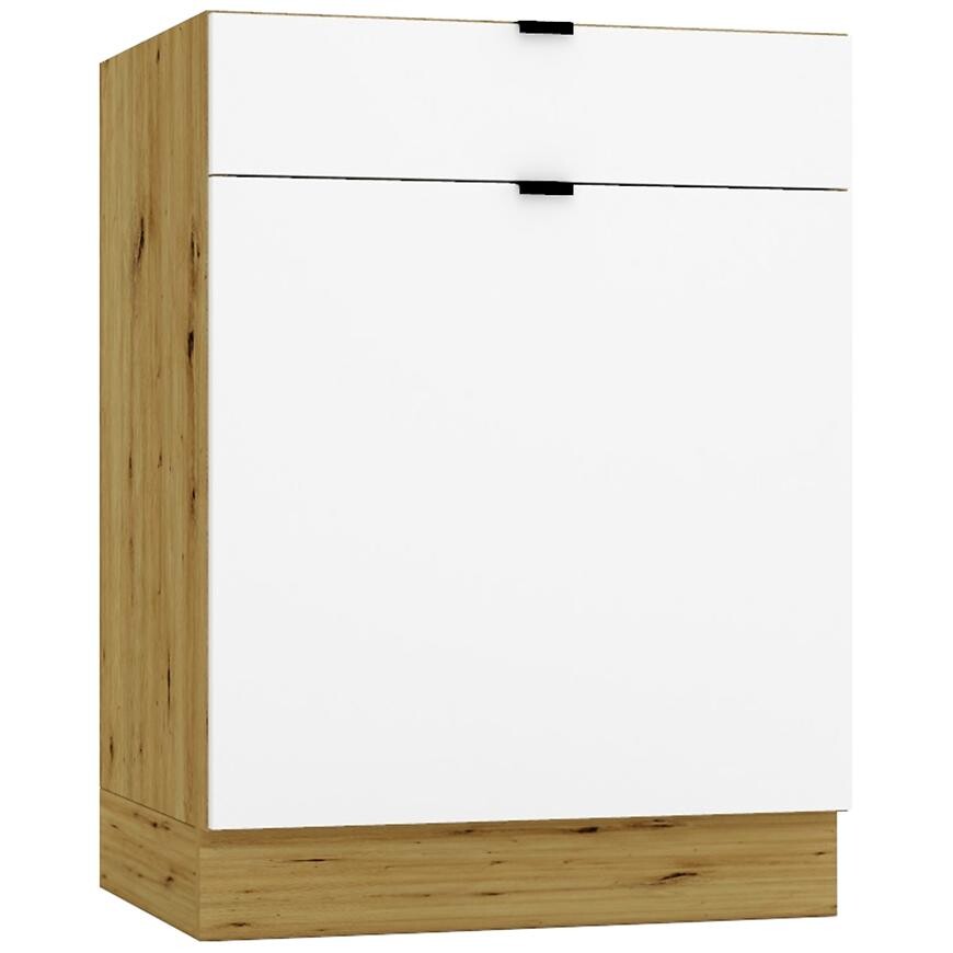 Kuchyňská skříňka Cosmo Gianna D60S/1 P/L bílá alaska/kor. dub artisan