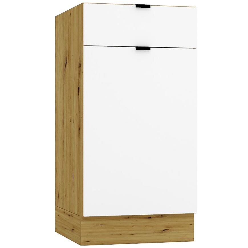 Kuchyňská skříňka Cosmo Gianna D40S/1 P/L bílá alaska/kor. dub artisan