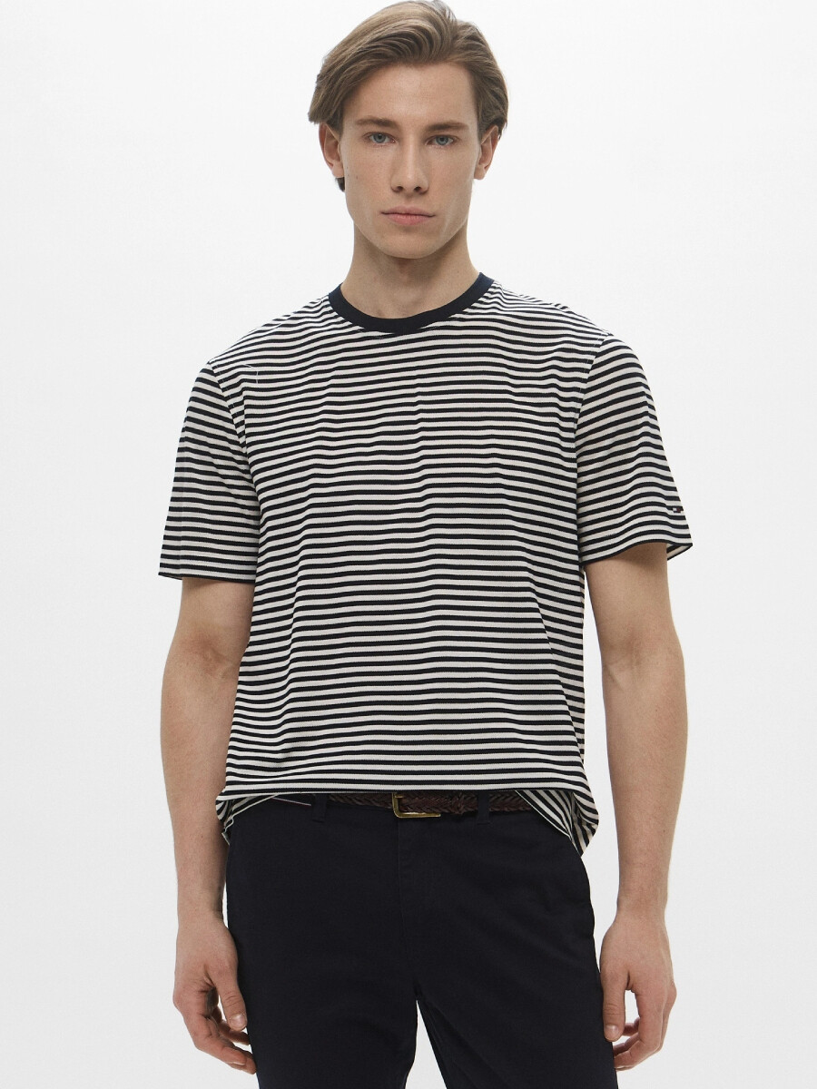 Tommy Hilfiger pánské pruhované triko MW0MW38740 S