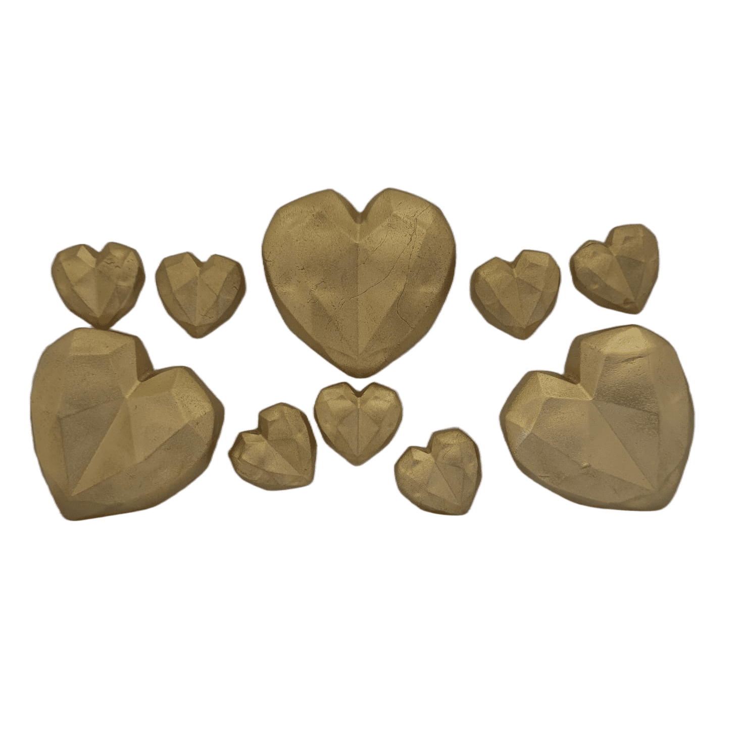 Zlaté srdce nejedlá cukrová dekorace 10cm - Gricko Ivanjica