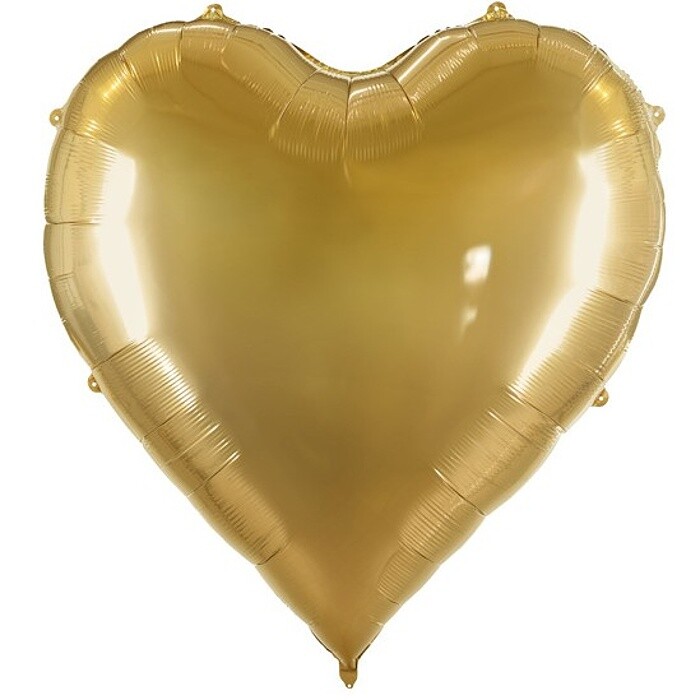 Balónek fóliový srdce zlaté XXL 136x129 cm