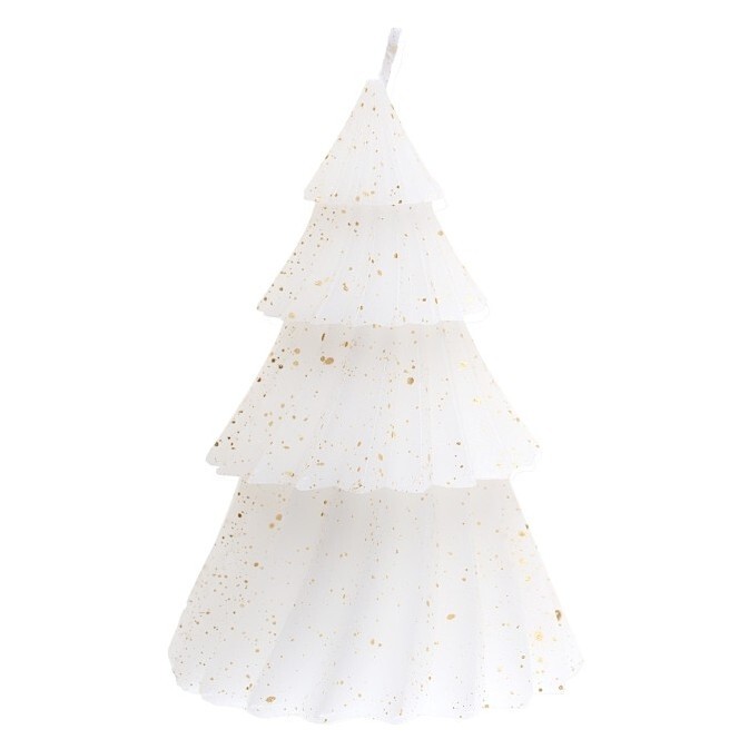 Svíčka stromek bílý se zlatými třpytkami