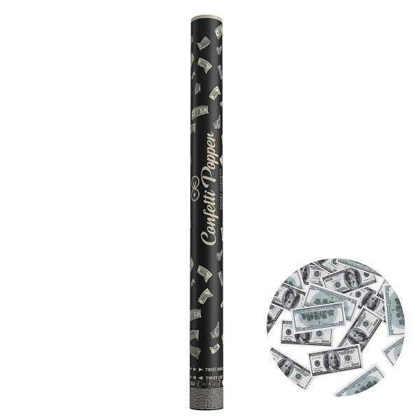 Konfety vystřelovací 100 Euro bankovky 60 cm