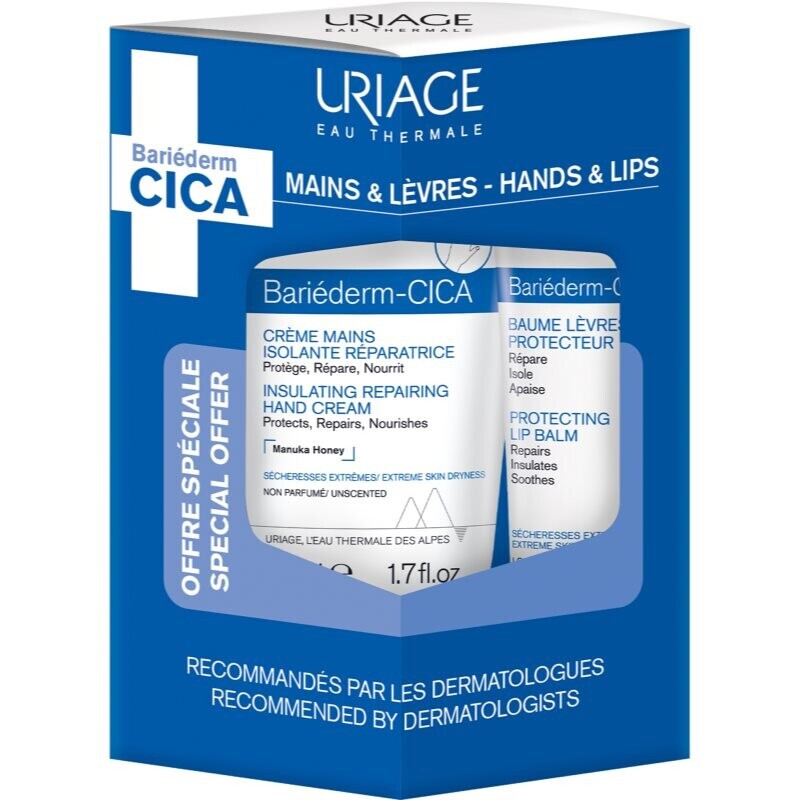 Uriage Bariéderm Cica Hands & Lips Set sada pro velmi suchou pokožku