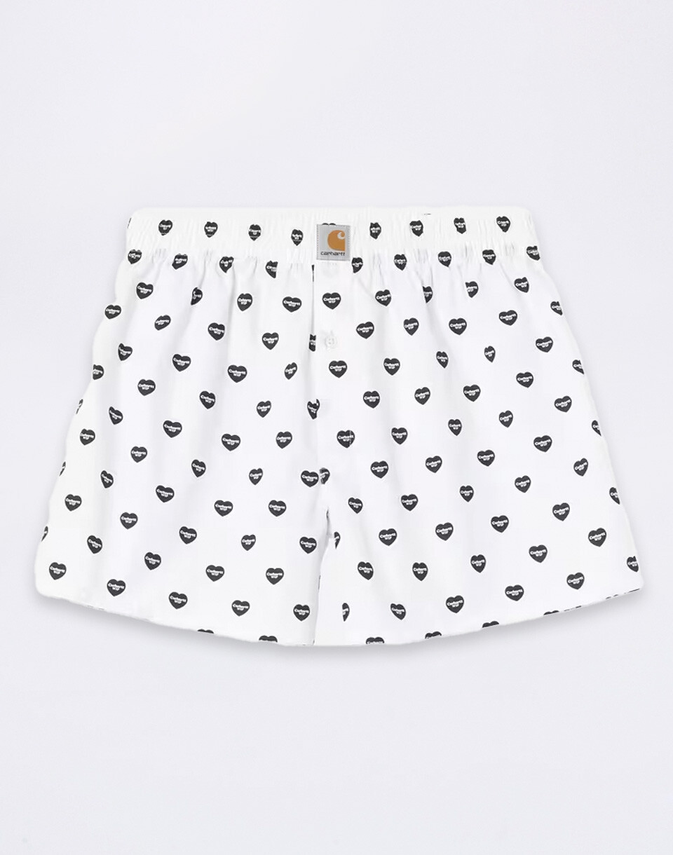 Carhartt WIP Cotton Boxer Heart Print, White/Black S