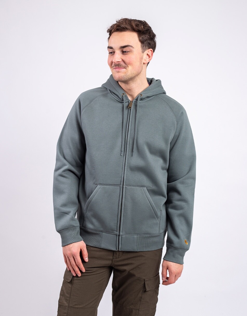 Carhartt WIP Hooded Chase Jacket Velvet Green/Gold M