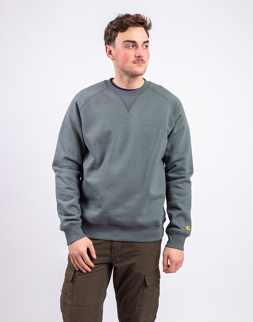 Carhartt WIP Chase Sweat Velvet Green/Gold M
