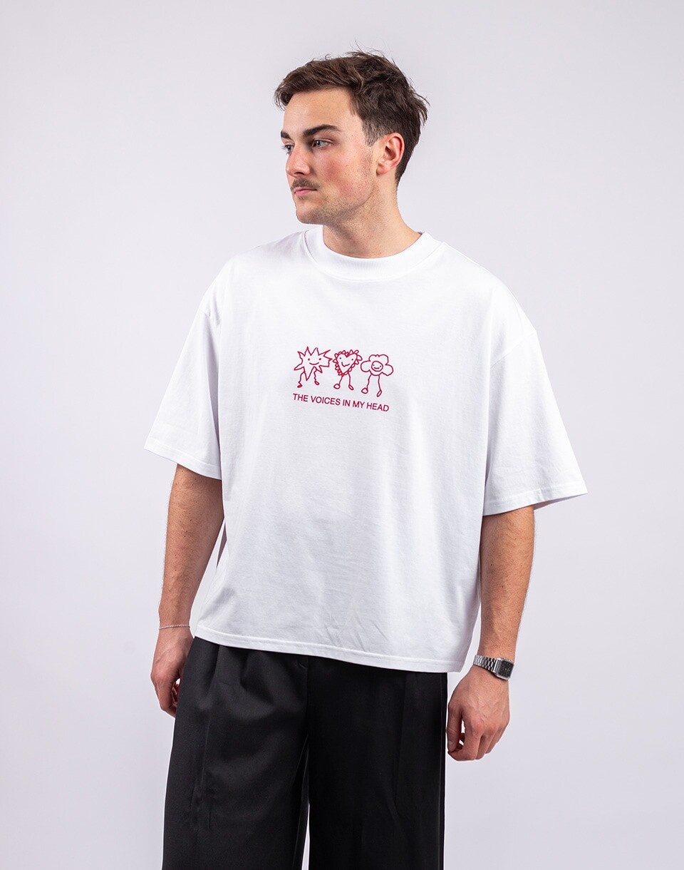 Monkey Studios Tričko Voices in my head White S