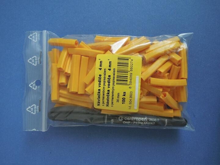 ELDING sada popisovacích bužírek/návleček na kabely o průměru 4mm2 100Ks