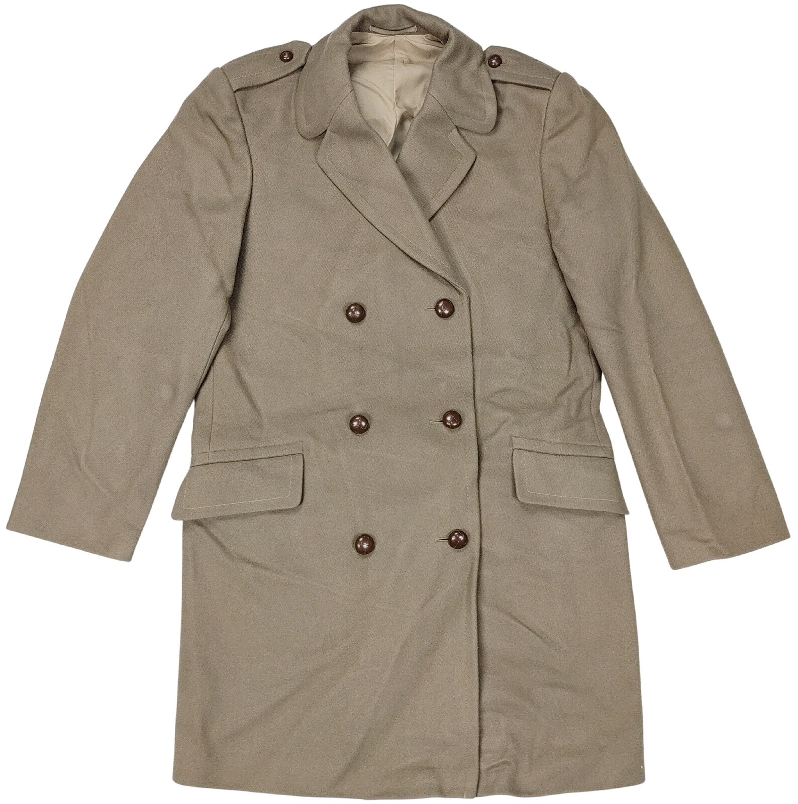 Kabát dvouřadý vlněný světle hnědý Holandsko Velikost: 54 1/4