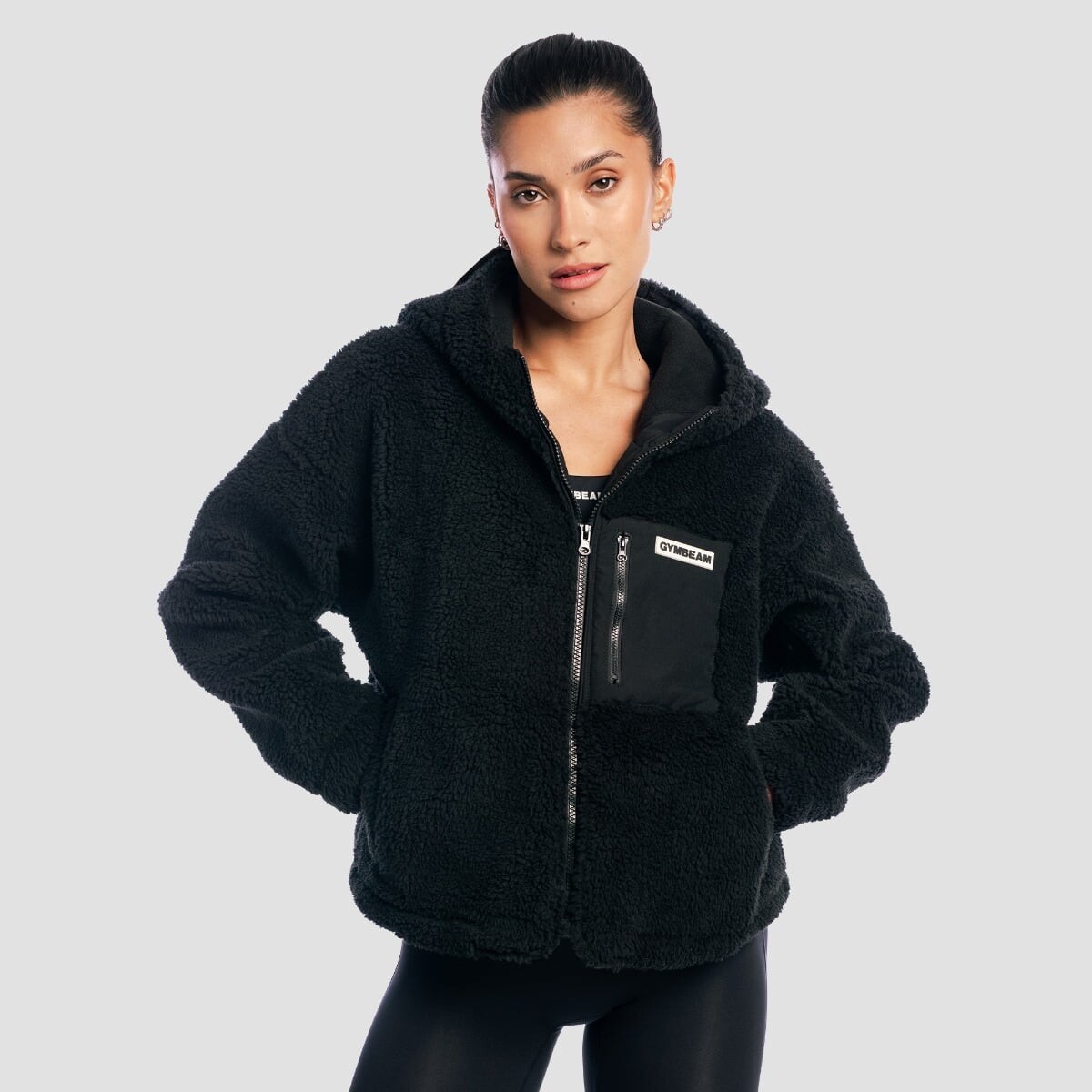GymBeam Women‘s Sherpa Jacket Black