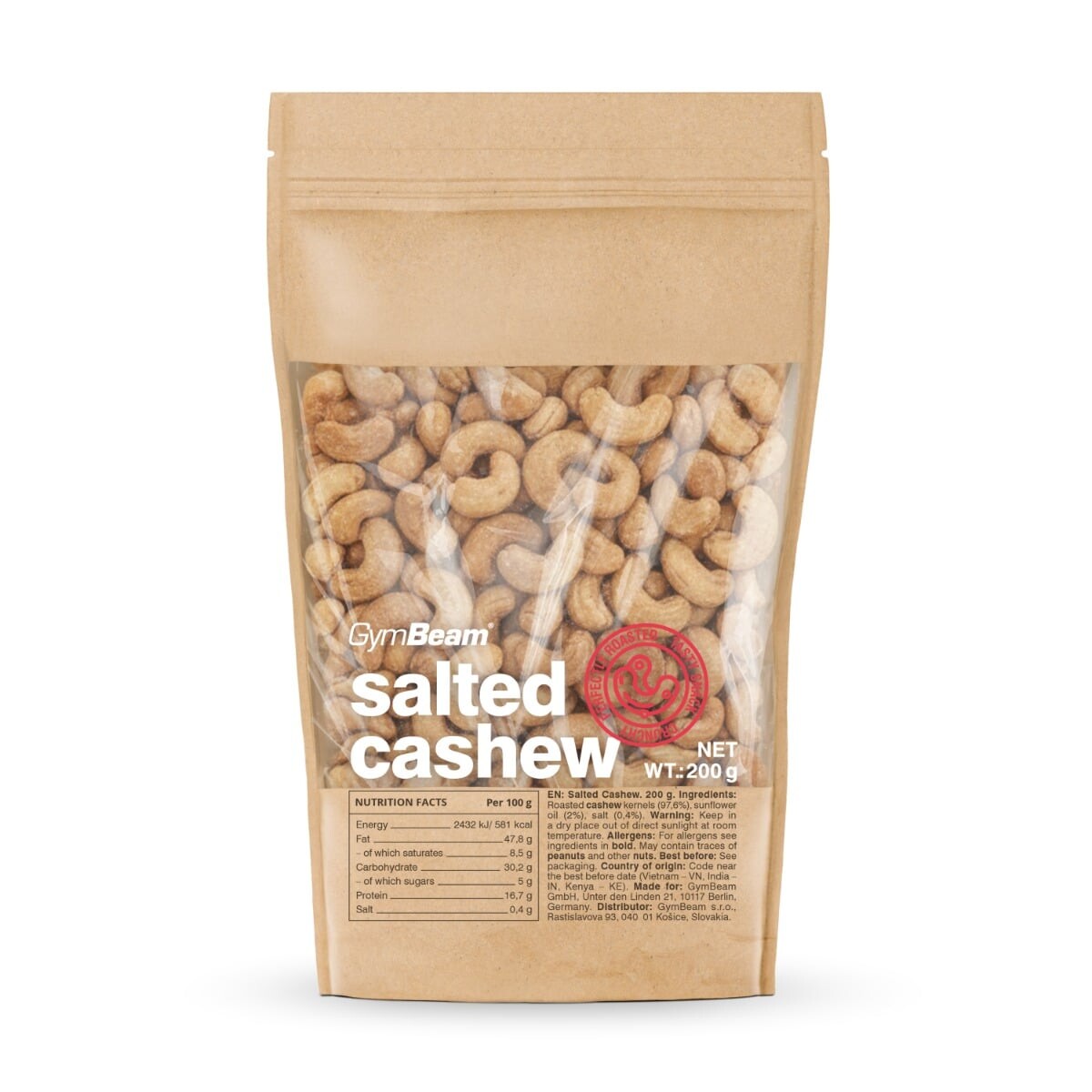 GymBeam Roasted Salted Cashews