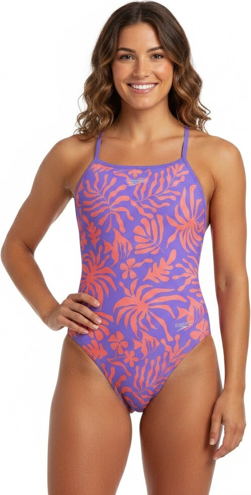 Speedo Printed Web Back Purple / Pink M - UK34