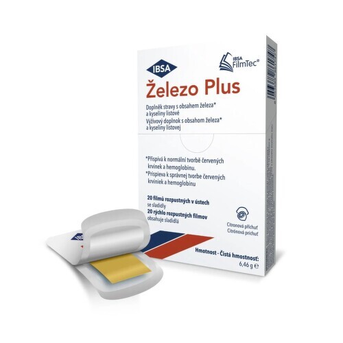 IBSA Železo Plus 20 filmů rozpustných v ústech