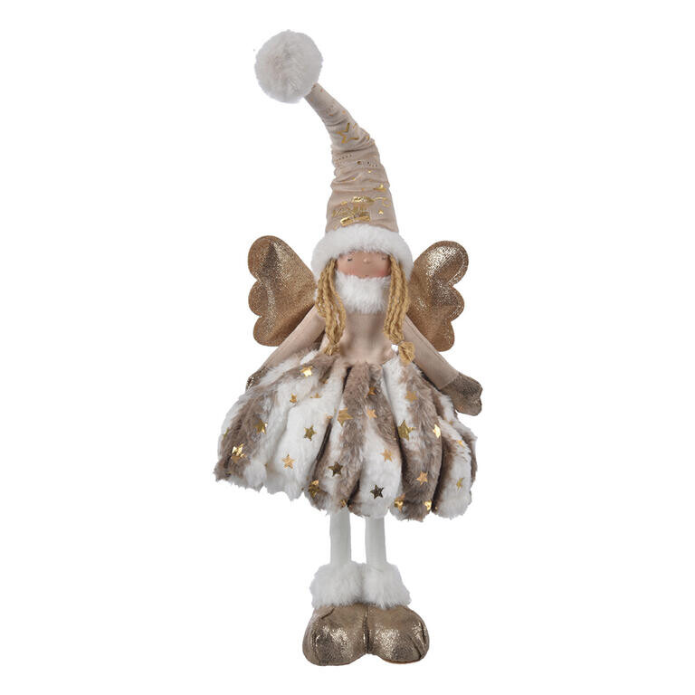 Svítící LED dekorace ANDĚLKA zlatá, 60 cm