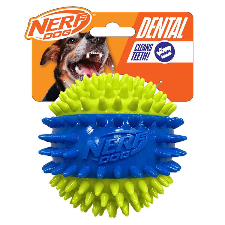 NERF DOG Hračka pro psy pískací míček se spiky ve třech částech 9,5 cm
