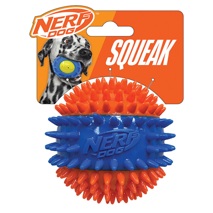 NERF DOG Hračka pro psy pískací míček se spiky 6,9 cm