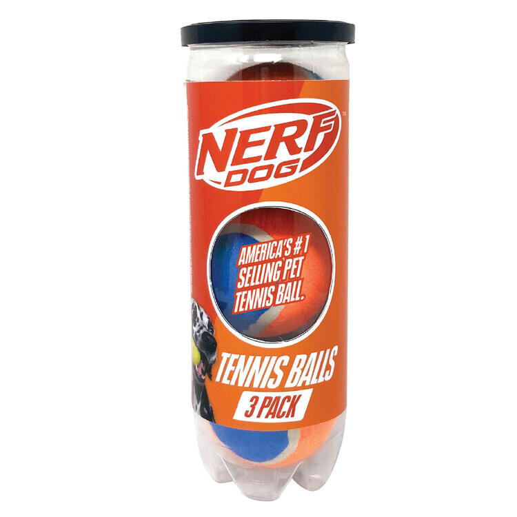 NERF DOG Hračka pro psy 3 ks tenisových míčků bez pískadla v tlakové dóze 6,5 cm
