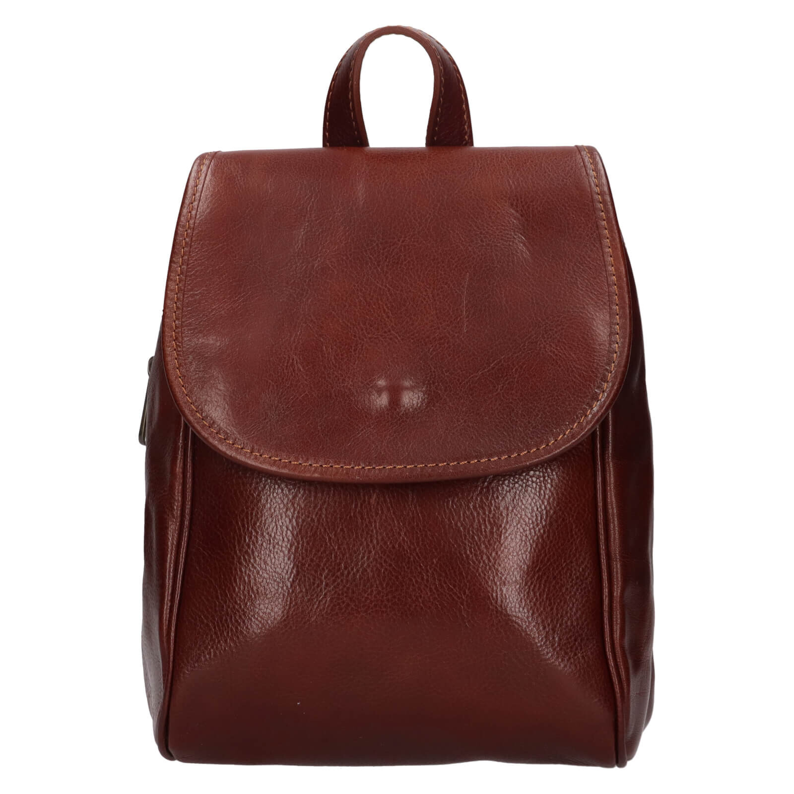Menší kožený dámský batoh Italia Melas - hnědá