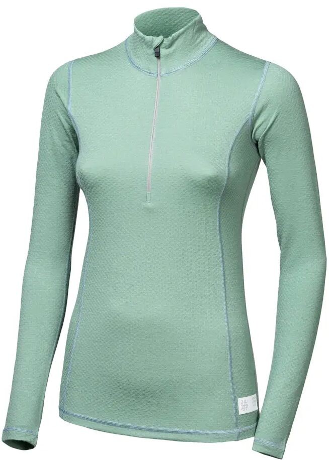SENSOR MERINO DF dámské triko dl.rukáv zip basil green Velikost: M