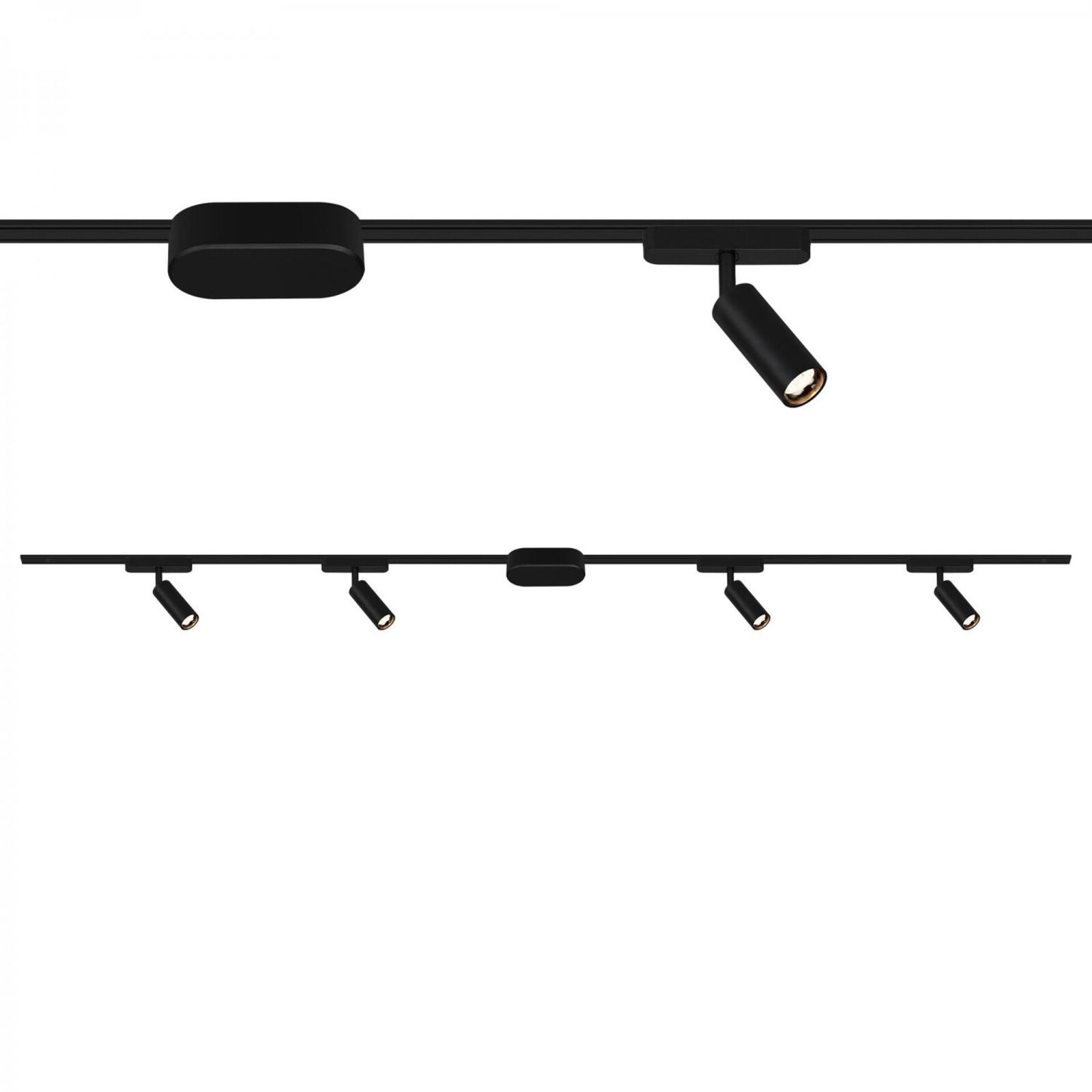 Startovací sada lištový systém BRILONER 200cm 2x 48V lišta 4 LED spoty s trafem černá 8025045