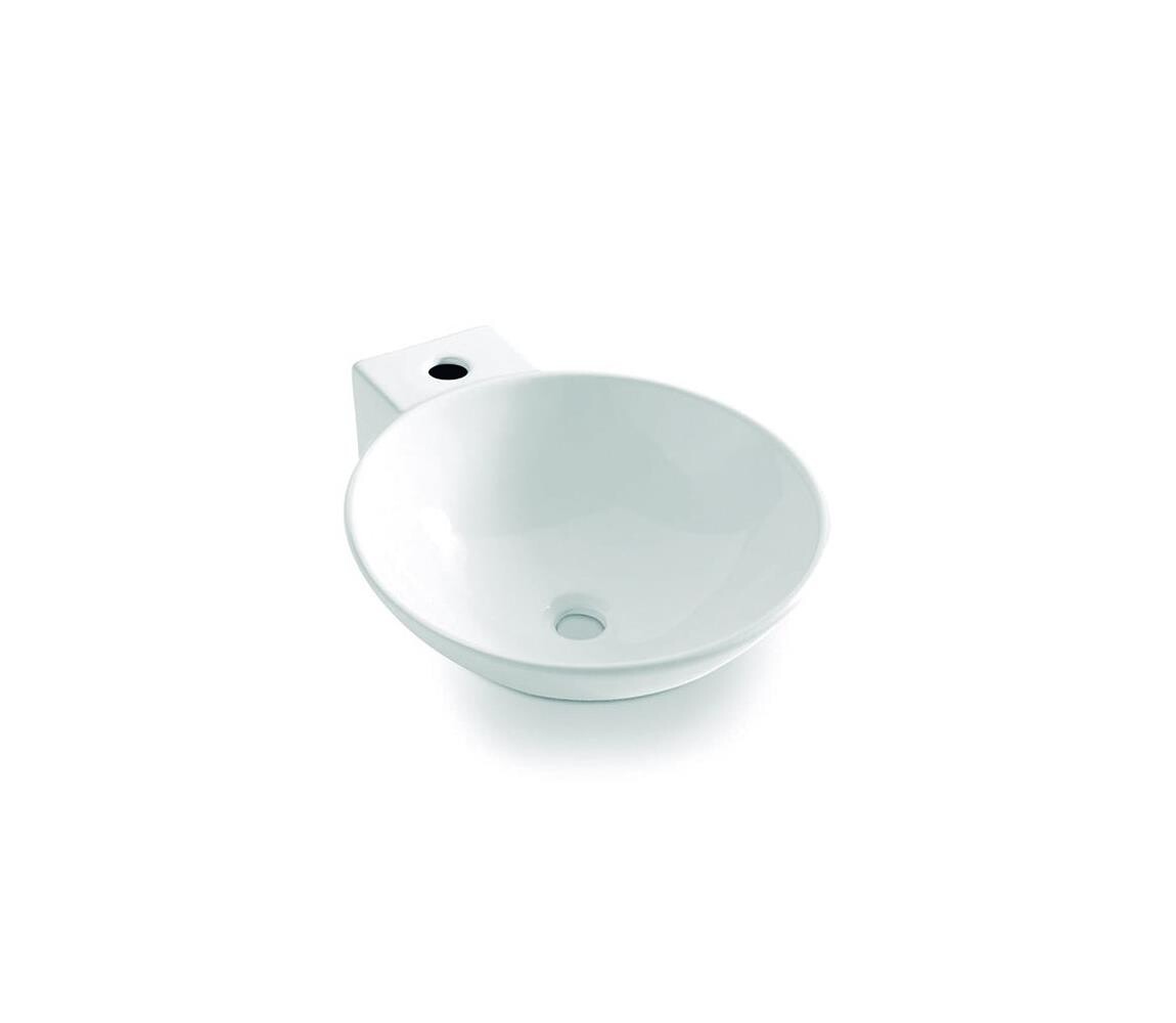 Bathco 0028 - Umyvadlo na desku BAYONA 42x50,5 cm porcelán/bílá 0028