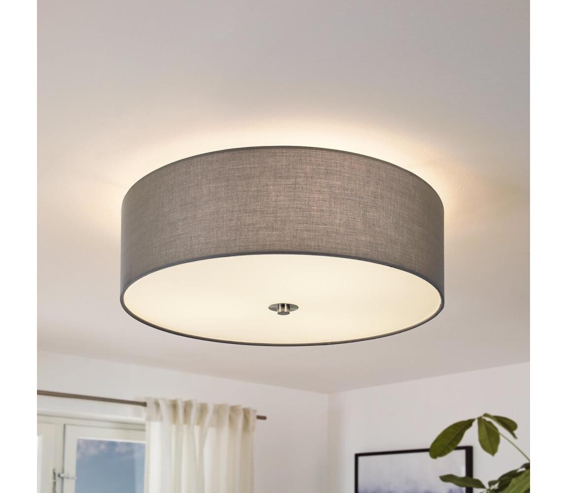 Eglo 55277 - Stropní svítidlo PASTERI 3xE27/25W/230V pr. 47,5 cm šedá 55277