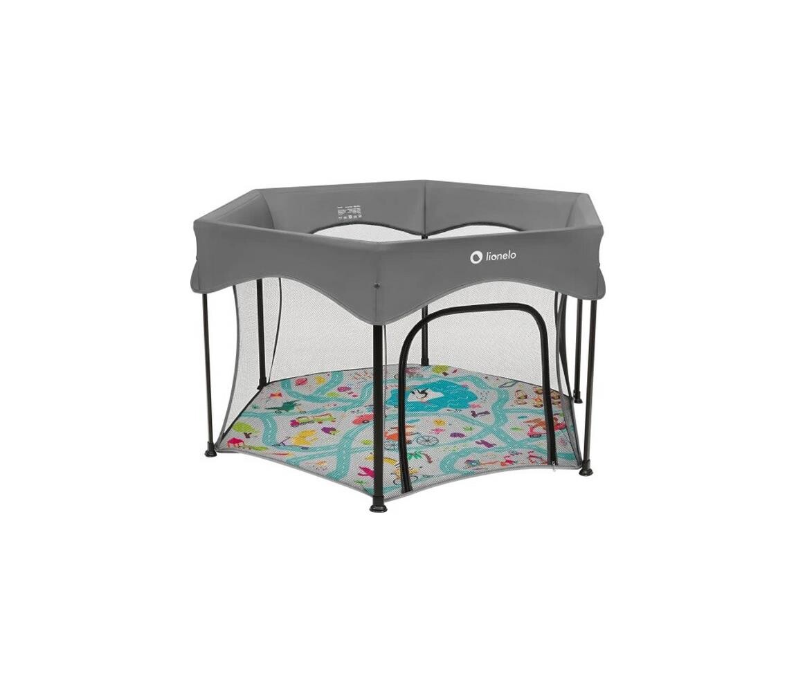Lionelo - Hrací ohrádka ROEL PLUS Grey Multicolor 5903771722070