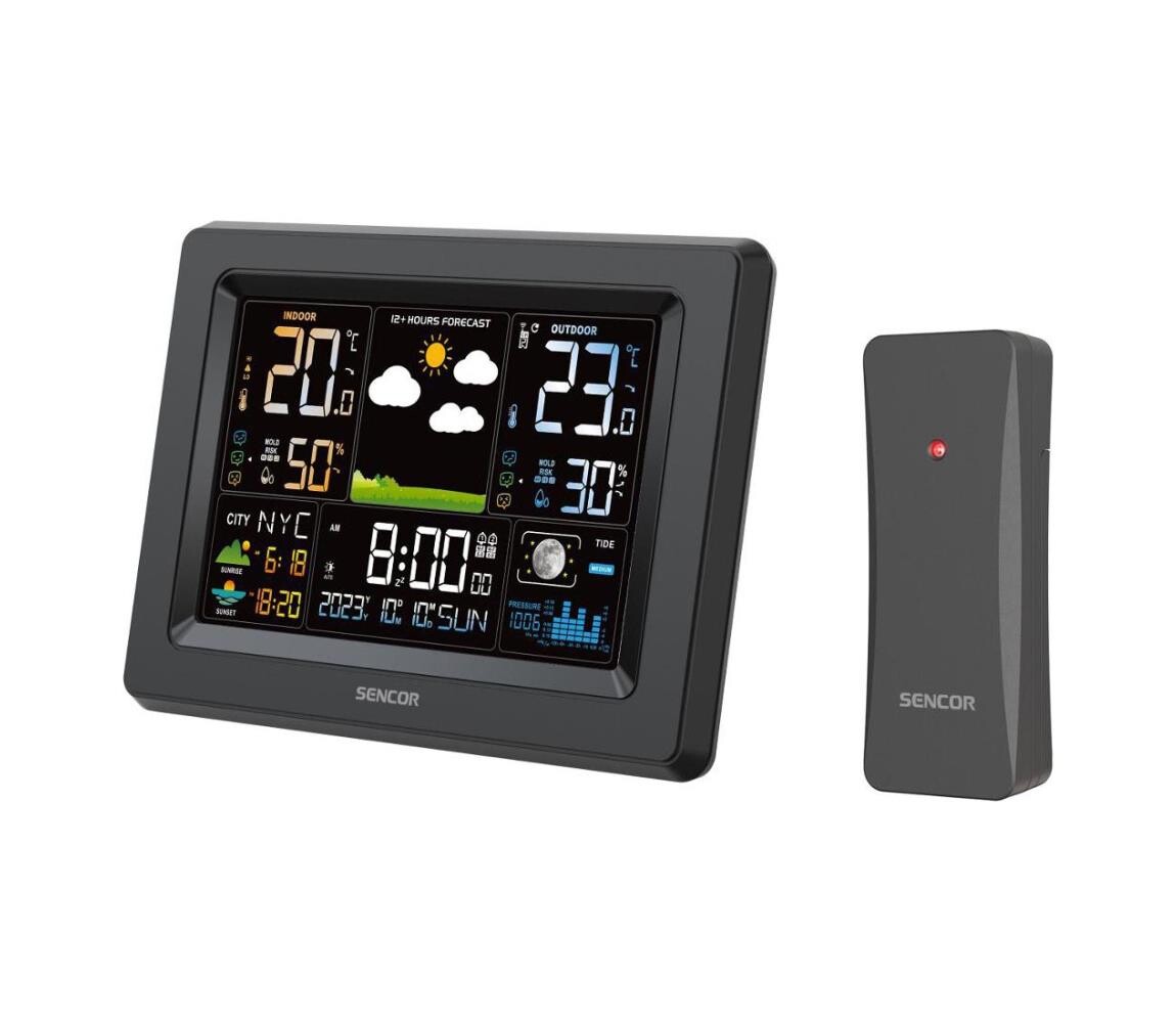 Sencor - Meteostanice s barevným LCD displejem 3xAA + 2xAA černá 52000382